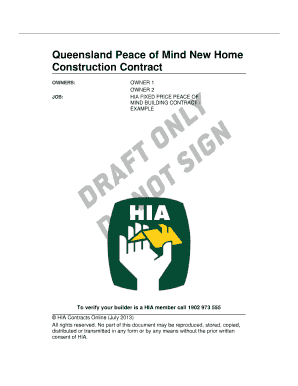 Queensland New Home Construction Contract