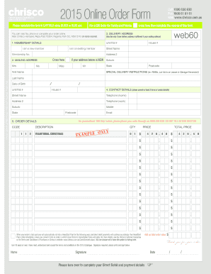 2015 Chrisco Hampers Australia Online Order Form