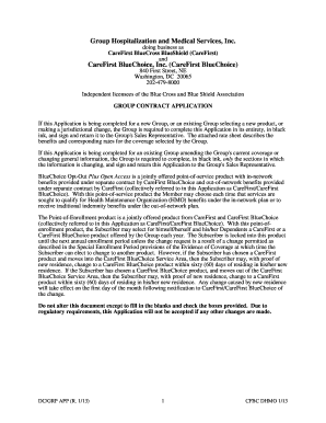 CareFirst Group Contract Application