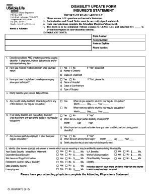 Disability Update Form