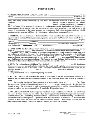 Residential Deed of Lease