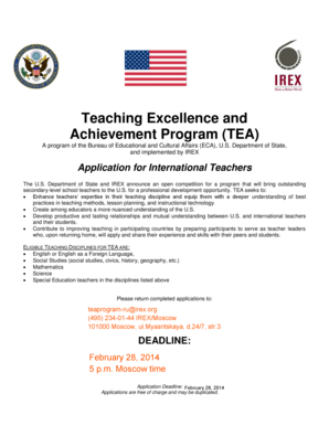Teaching Excellence and Achievement Program Application