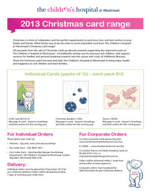 2013 Christmas Card Order Form