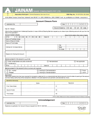 Account Closure Form