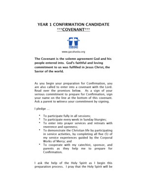 Confirmation Covenant Agreement