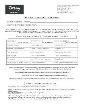 Residential Tenancy Application Form