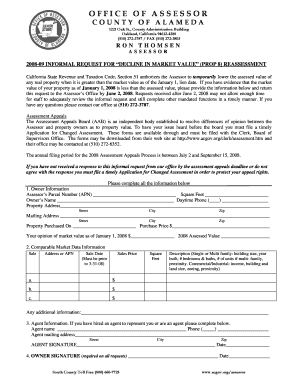 California Decline in Market Value Reassessment Request