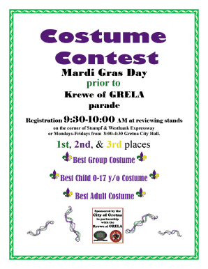 Halloween Costume Contest Entry Form