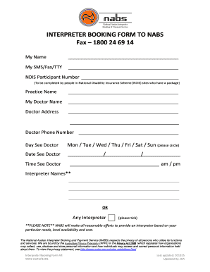Interpreter Booking Form