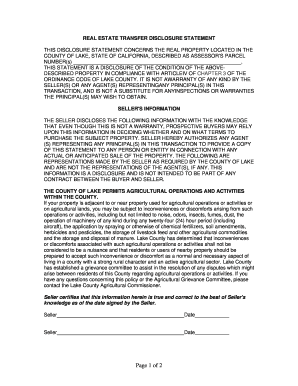 Real Estate Transfer Disclosure Statement
