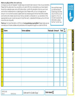 Gift Aid Declaration Form