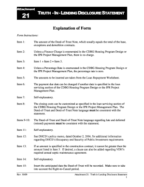 Truth in Lending Disclosure Statement