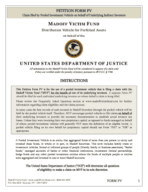 Madoff Victim Fund Petition Form PV