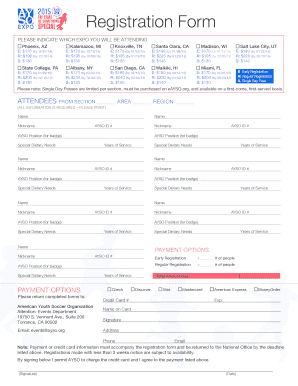 AYSO Event Registration Form