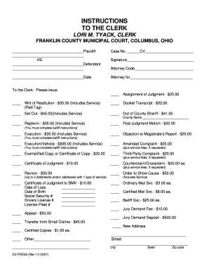 Ohio Assignment of Judgment Form