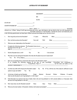 Affidavit of Heirship