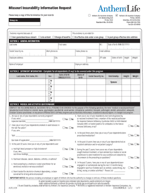 Missouri Insurability Information Request