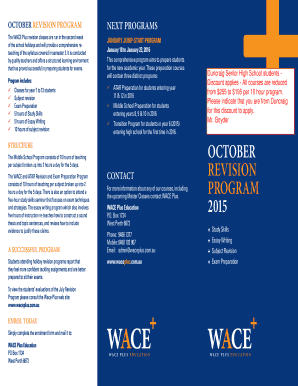 WACE Plus Education Program Enrollment Form