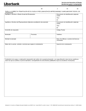 Escrito de queja o reclamación