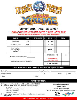 Scout Night Ticket Order Form