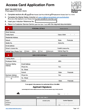 Access Card Application Form