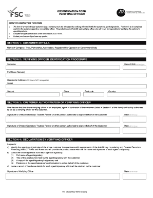 Verifying Officer Identification Form