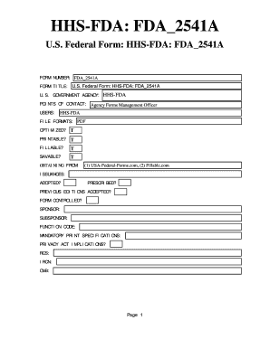 US Government Form Metadata Template