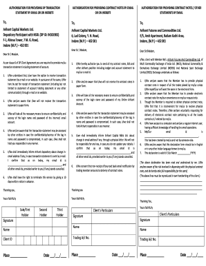 Authorization for Email Contract Notes