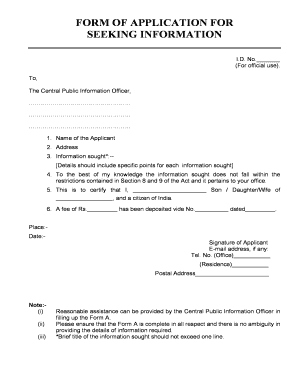RTI Application Form