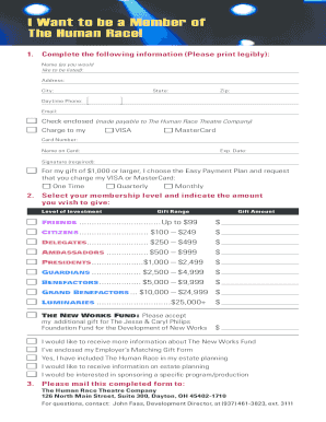 The Human Race Membership Application