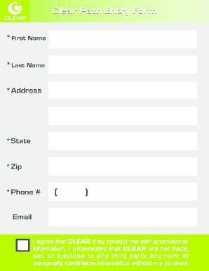 Clear Path Entry Form
