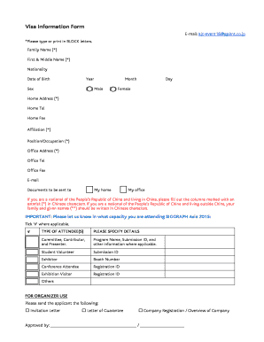 Japan Visa Application Form
