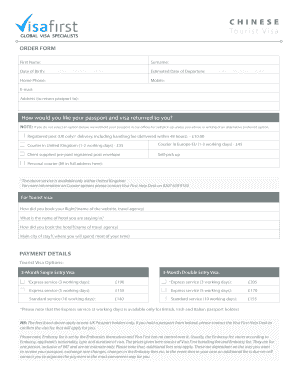 Chinese Tourist Visa Application Pack