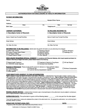 Authorization for Disclosure of Health Information