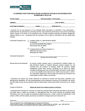 Authorization for Disclosure of Protected Health Information