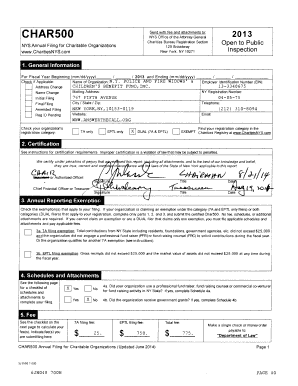 NYS Annual Filing for Charitable Organizations