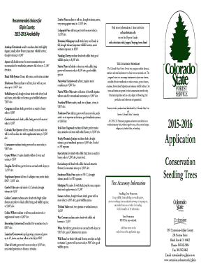 Colorado Seedling Tree Order Form