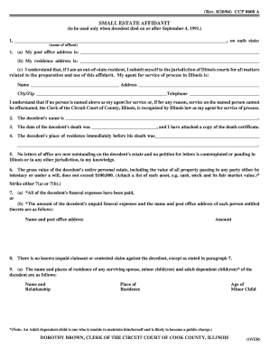 Illinois Small Estate Affidavit