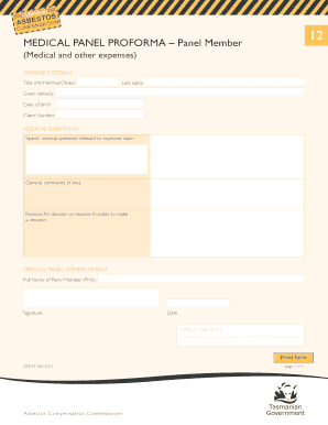 Medical Panel Proforma