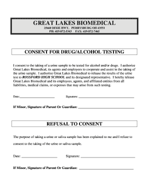 Consent for Drug/Alcohol Testing
