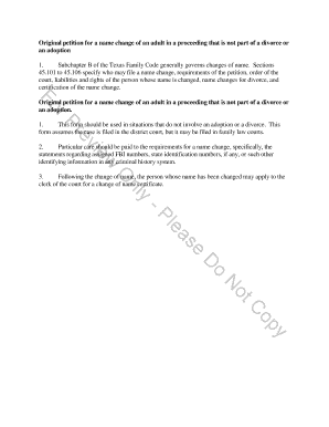 Texas Adult Name Change Petition