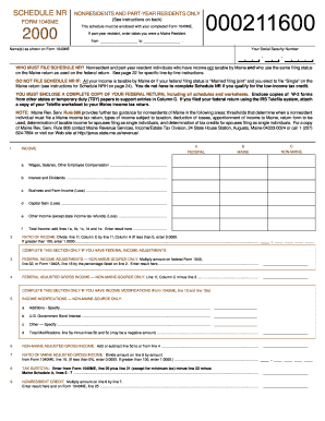 Maine Nonresident and Part-Year Resident Tax Form