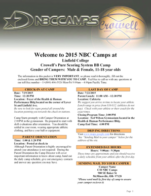 2015 NBC Camps Medical Release Waiver