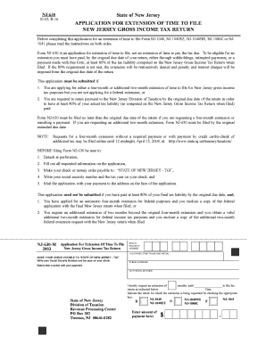 NJ-630 Application for Extension of Time to File