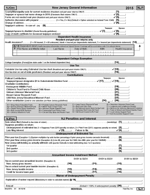 New Jersey Tax Form NJ1