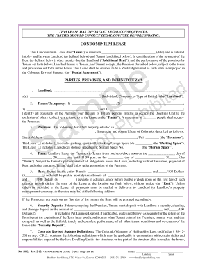 Colorado Condominium Lease Agreement