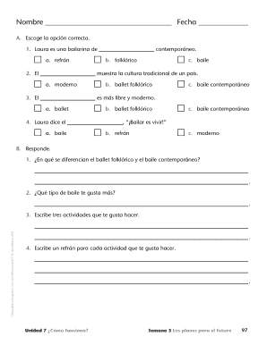 Hoja de trabajo de ejercicio en español