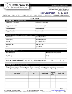 Tax Organizer Form 2015