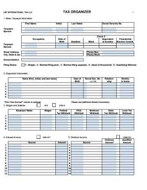LBF International Tax Organizer