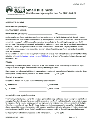 Vermont Health Connect Employer Enrollment Form